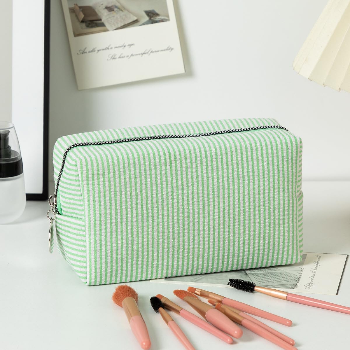 Striped Makeup Pouch